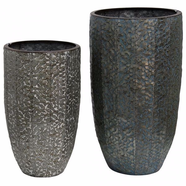 Picture of INDUSTRIAL STAMPED VASE SET