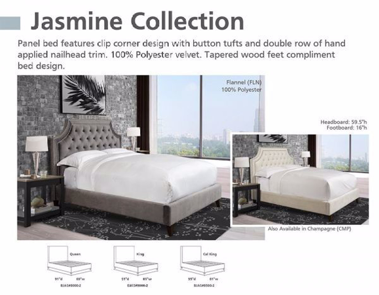 Picture of JASMINE CHAMPAGNE KING UPHOLSTERED BED