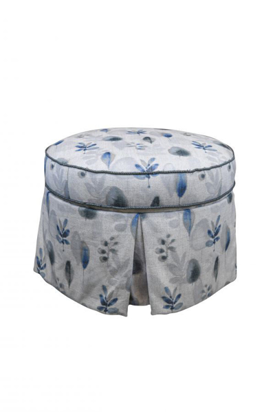 Picture of FLORAL SKIRTED ROUND OTTOMAN
