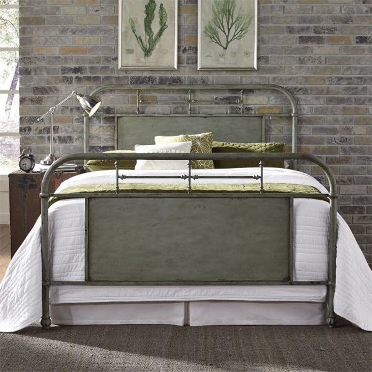 Picture of VINTAGE QUEEN METAL BED - GREEN