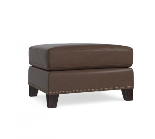 Picture of BASSETT PIERCE LEATHER OTTOMAN
