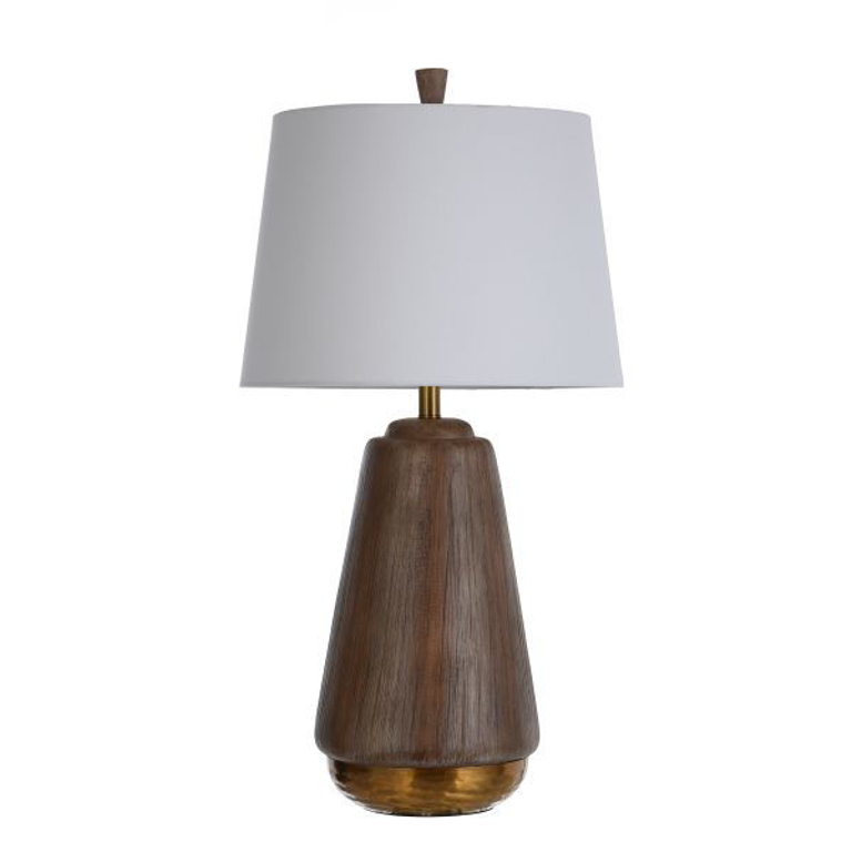 Picture of ROUND FAUX WOOD LAMP