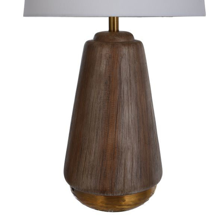 Picture of ROUND FAUX WOOD LAMP