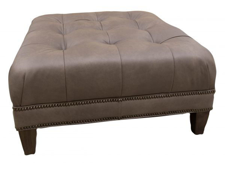 Picture of LEATHER TUFTED COCKTAIL OTTOMAN