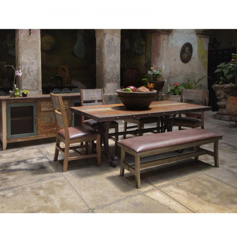 Picture of ANTIQUE MULTICOLOR DINING BENCH