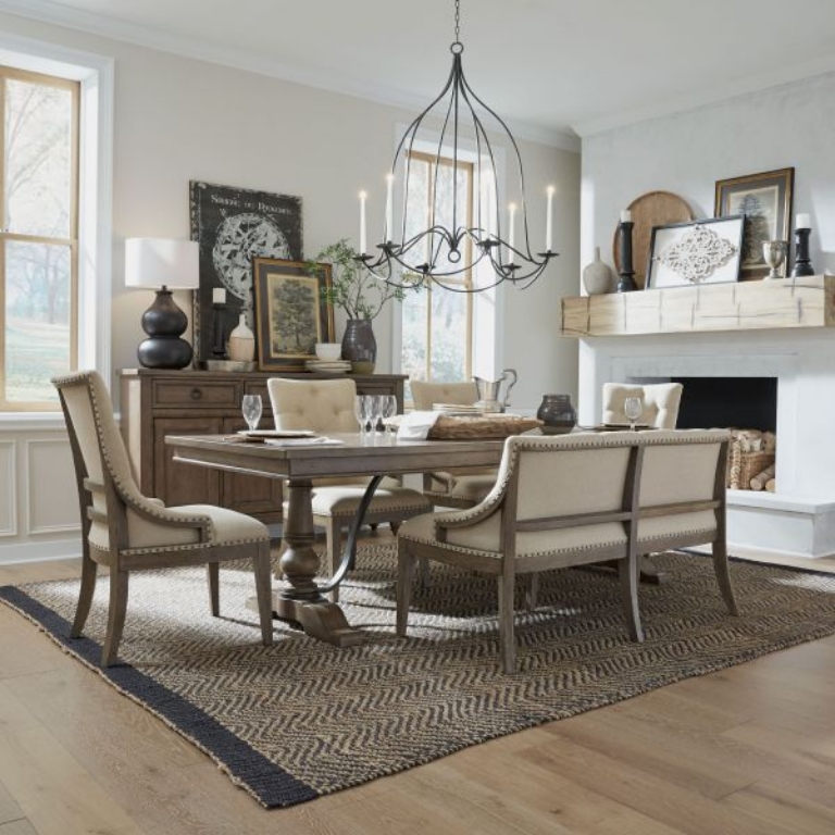 Picture of AMERICANA FARMHOUSE UPHOLSTERED DINING BENCH