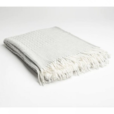 Picture of LIGHT GREY CABLE PRINT THROW