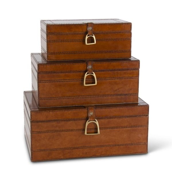 Picture of LEATHER NESTING BOXES SET