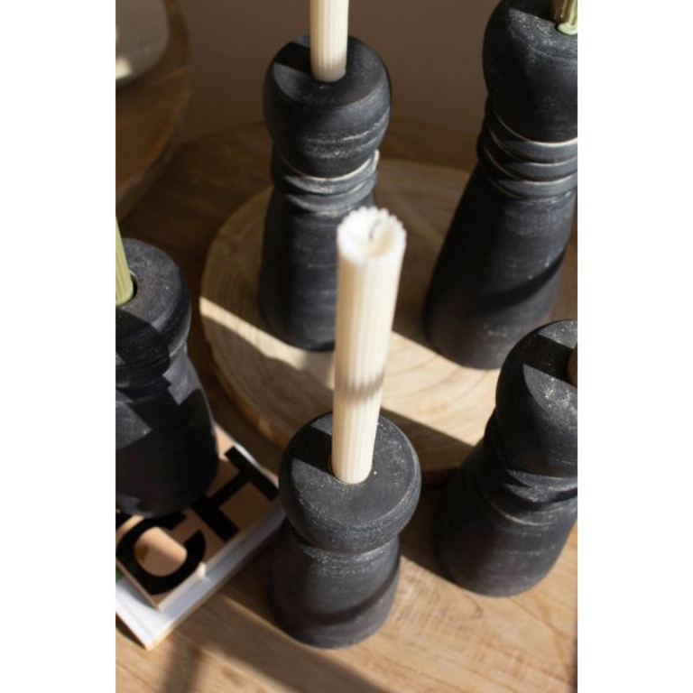 Picture of BLACK CLAY TAPER HOLDERS 