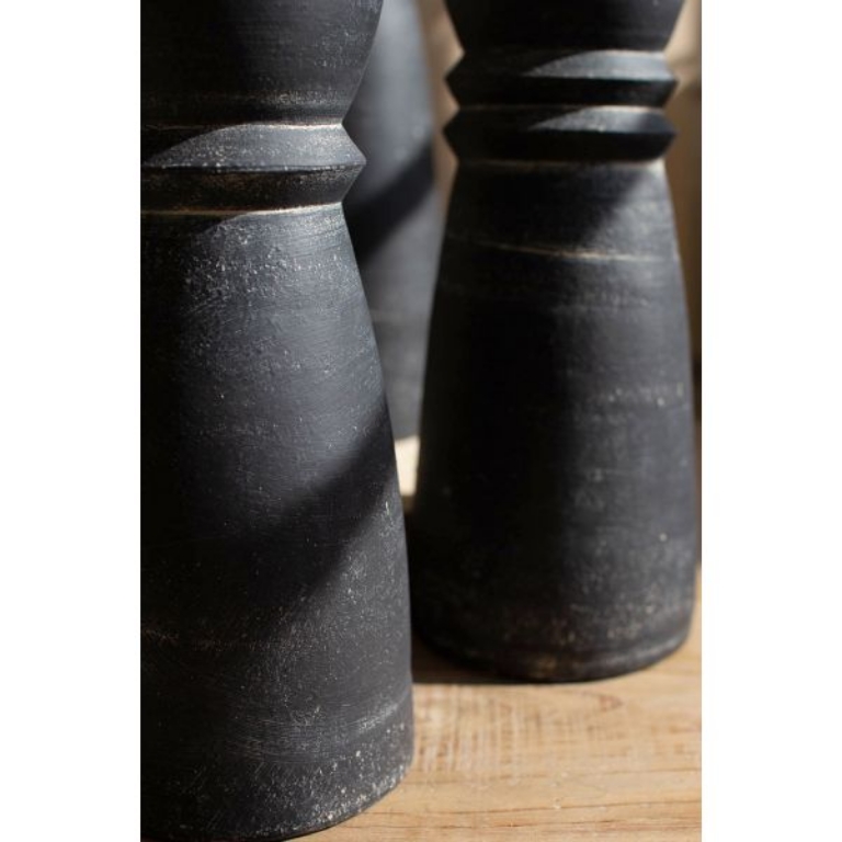 Picture of BLACK CLAY TAPER HOLDERS 