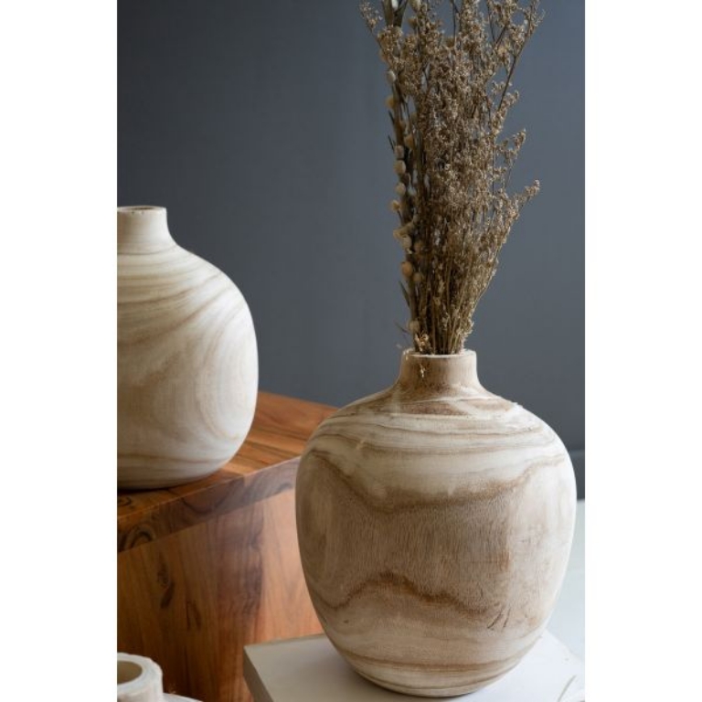 Picture of CARVED WOODEN BULB VASES 