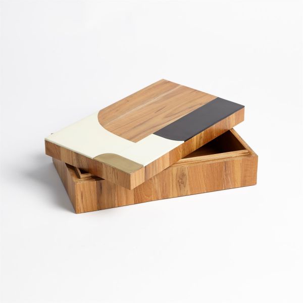 WOODEN INLAID MEDIUM BOX | Adcock Furniture & Design