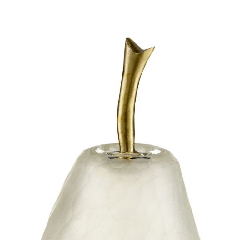 Picture of GLASS WHITE PEAR SET OF TWO