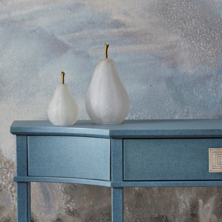 Picture of GLASS WHITE PEAR SET OF TWO