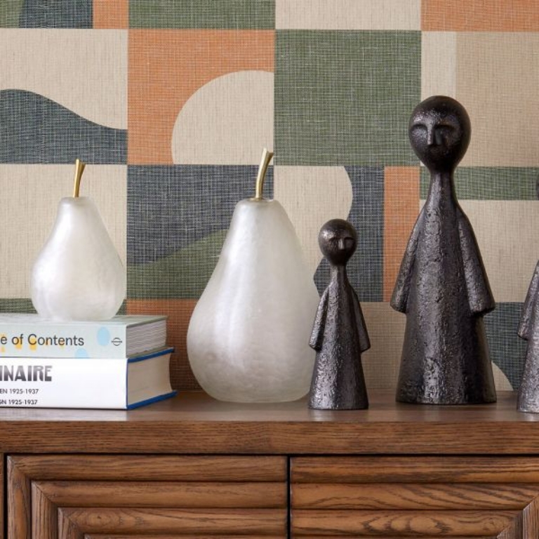 Picture of GLASS WHITE PEAR SET OF TWO