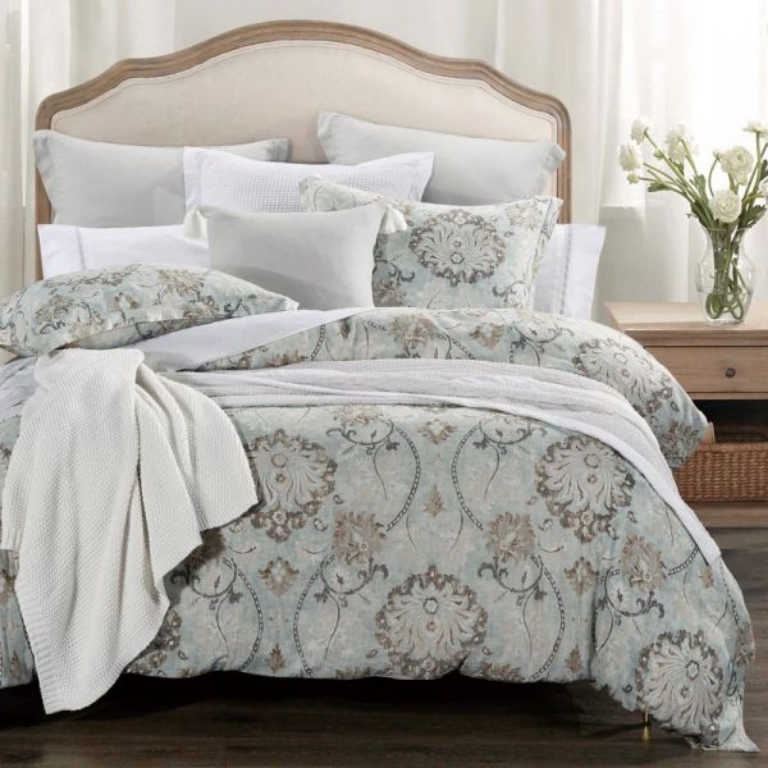 Picture of DALIA LIGHT BLUE KING BEDDING SET