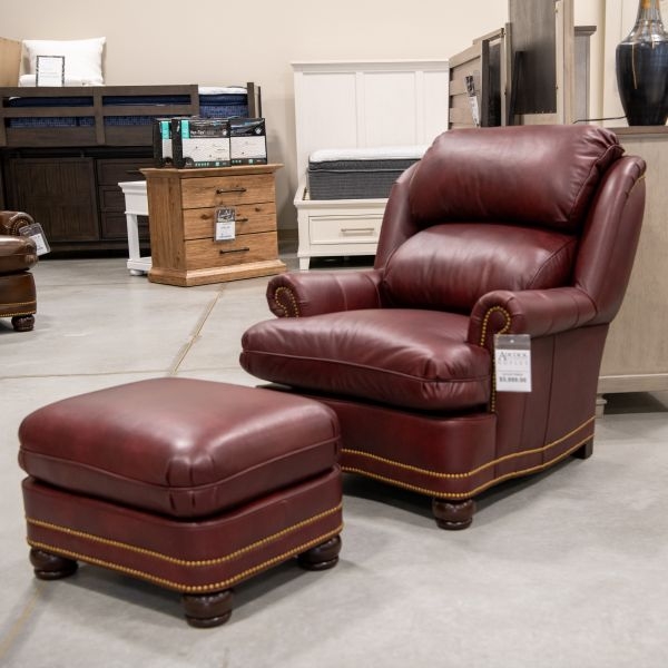 Picture of AUSTIN HIGHBACK OXBLOOD CHAIR & OTTOMAN