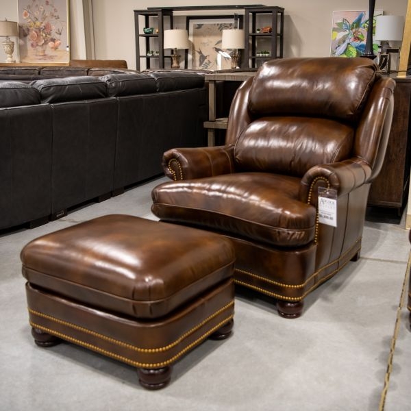 Picture of AUSTIN HIGH BACK TOBACCO CHAIR & OTTOMAN
