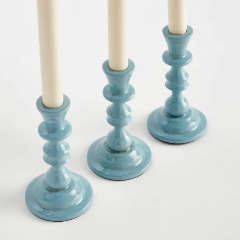 Picture of EVE BLUE TAPER HOLDERS SET