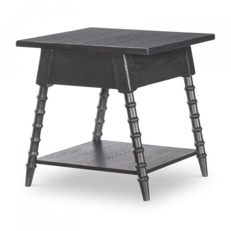 Picture of VINTAGE MARKET KETTLE BLACK SPLAYED BOBBIN LEG END TABLE