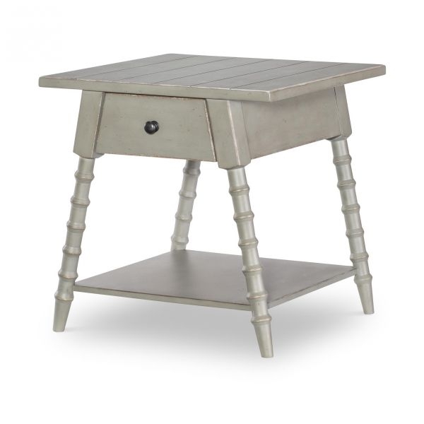 Picture of VINTAGE MARKET NORTHERN MOSS SPLAYED BOBBIN LEG END TABLE