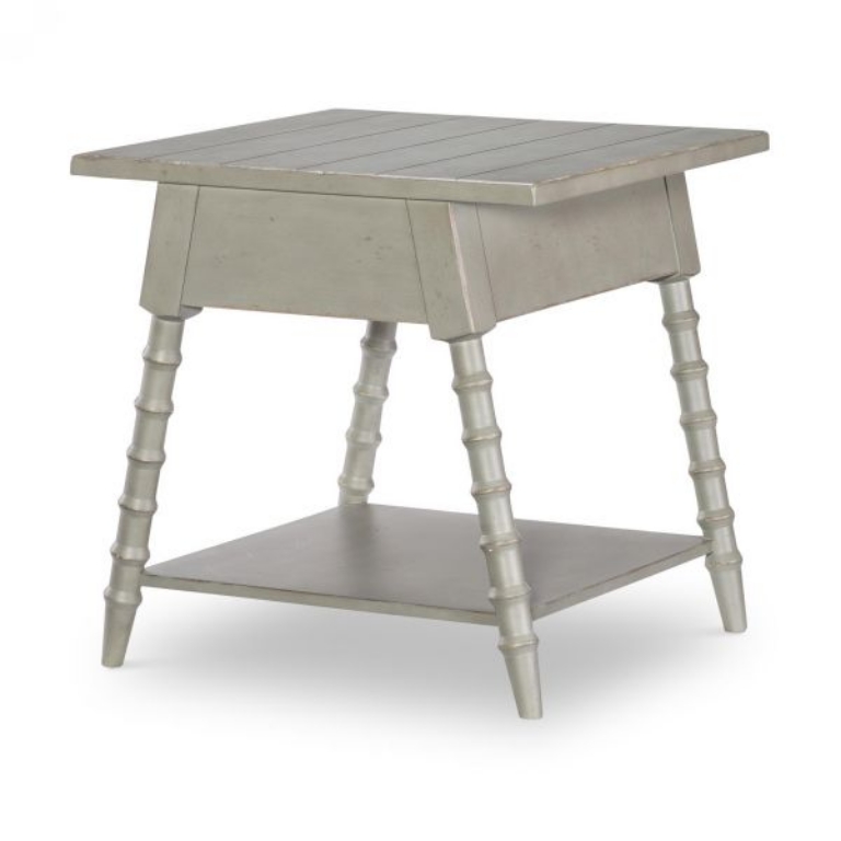 Picture of VINTAGE MARKET NORTHERN MOSS SPLAYED BOBBIN LEG END TABLE