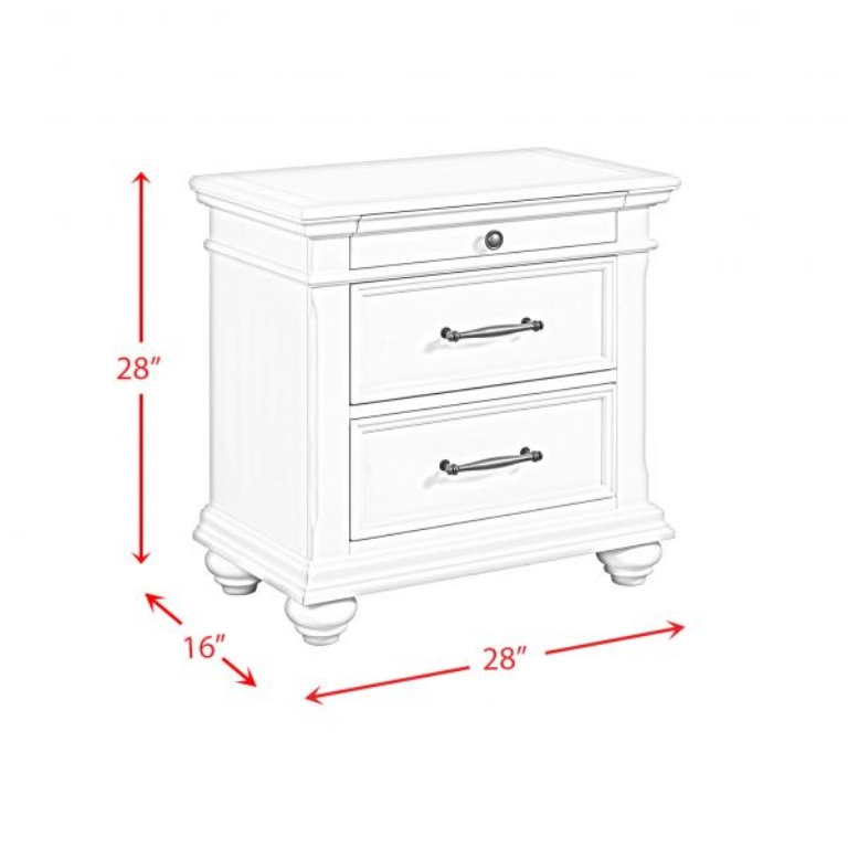Picture of ANTIQUE WHITE SLATER NIGHTSTAND