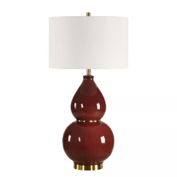 Picture of GOURD BURGUNDY TABLE LAMP