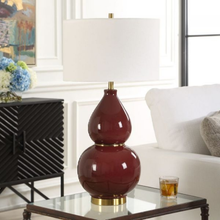 Picture of GOURD BURGUNDY TABLE LAMP