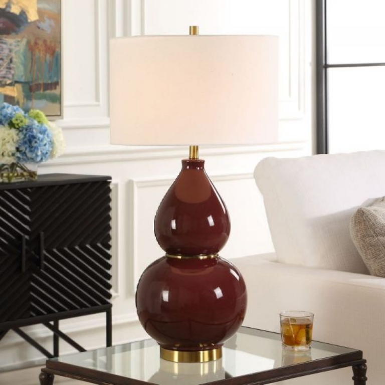 Picture of GOURD BURGUNDY TABLE LAMP