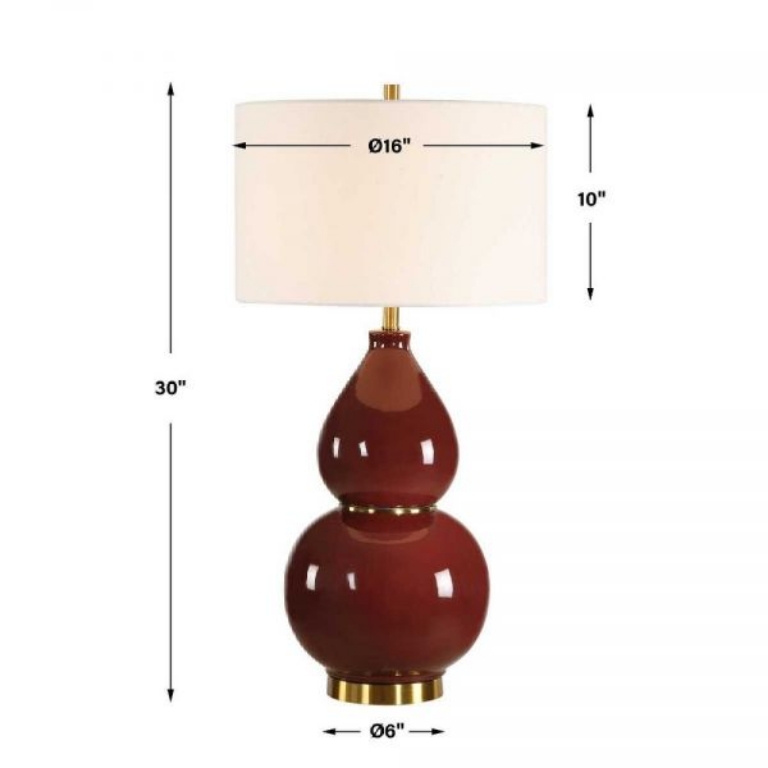 Picture of GOURD BURGUNDY TABLE LAMP