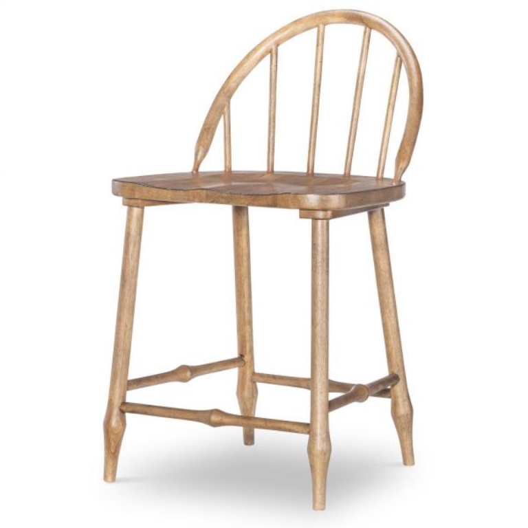 Picture of VINTAGE MARKET BARNWOOD OAK WINDSOR COUNTER STOOL
