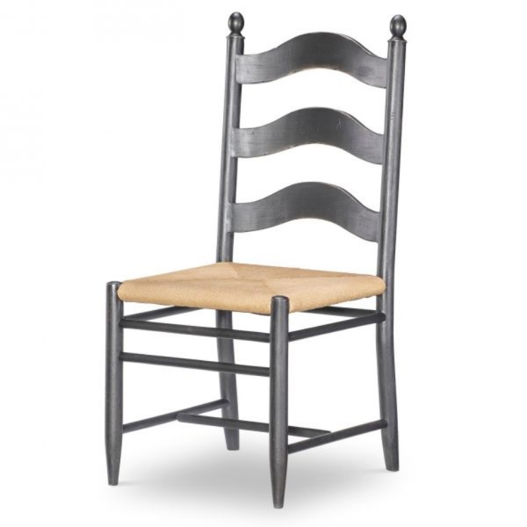 Picture of VINTAGE MARKET KETTLE BLACK LADDER BACK SIDE CHAIR