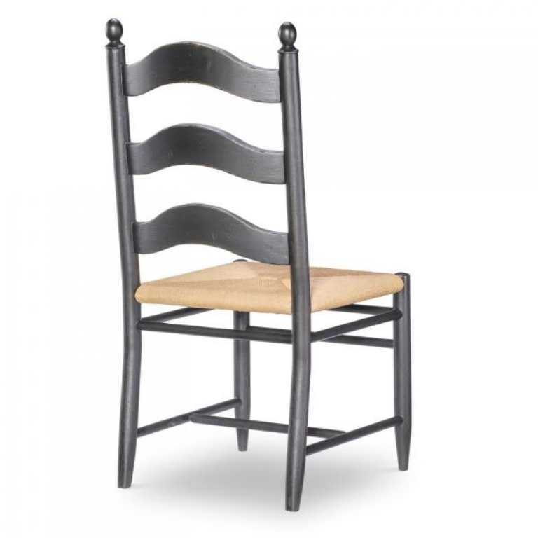 Picture of VINTAGE MARKET KETTLE BLACK LADDER BACK SIDE CHAIR