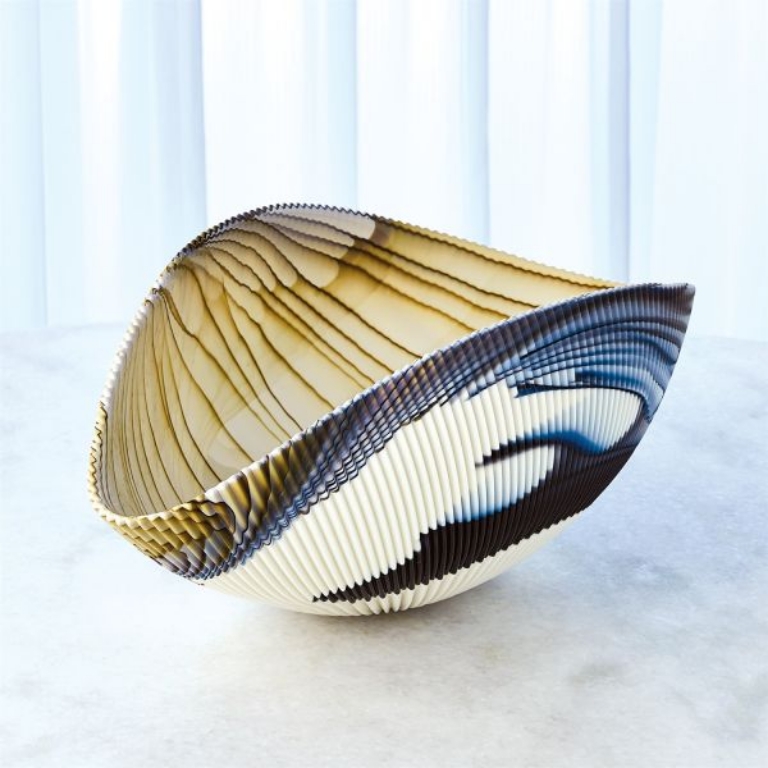 Picture of PLEATED AMBER LARGE BOWL