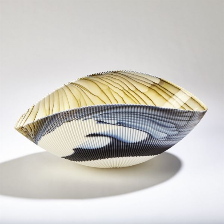 Picture of PLEATED AMBER LARGE BOWL